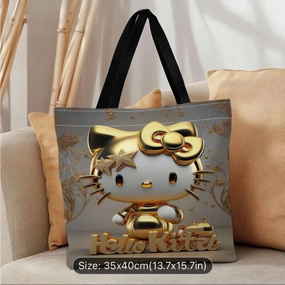 Hello Kitty Elegant Gold and Black Tote - Picture 3 of 3